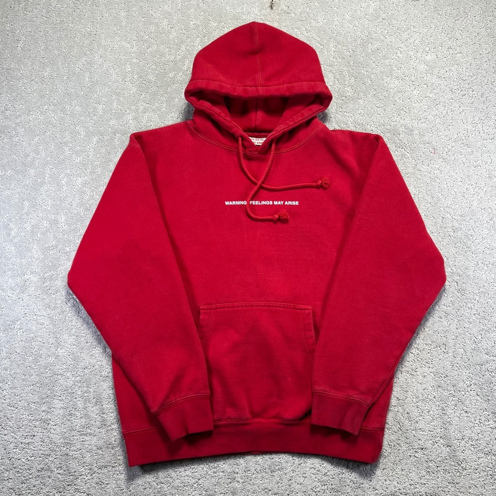 Inside We're All The Same Hoodie Size M‎ Red Pullover Feelings May Arise Emoji
